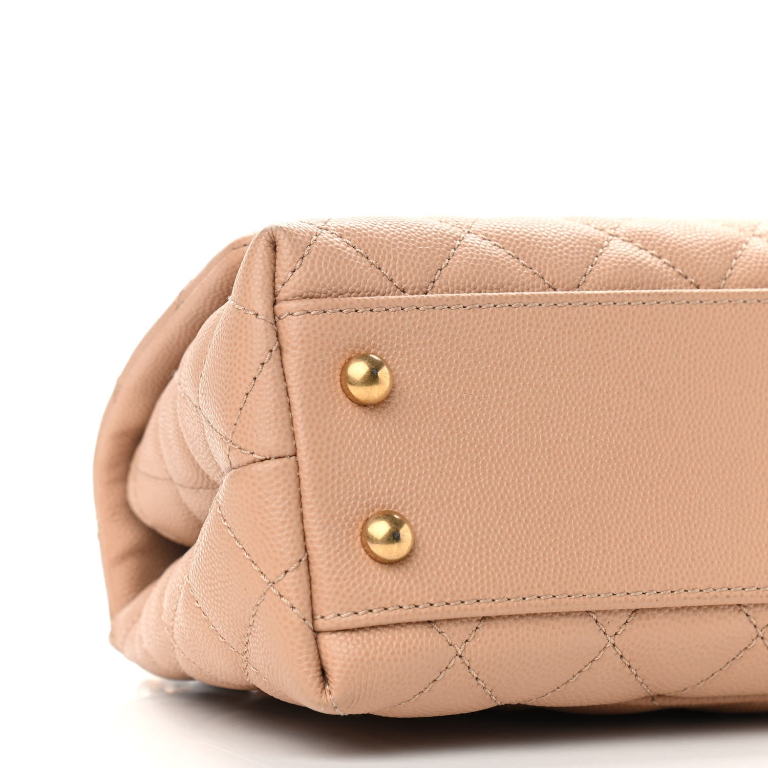 Chanel Caviar Lizard Embossed Quilted Mini Coco Handle Flap Beige 8 of 9