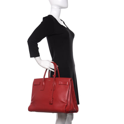 Saint Laurent Calfskin Large Sac de Jour Carryall Rouge Orient 2 of 10