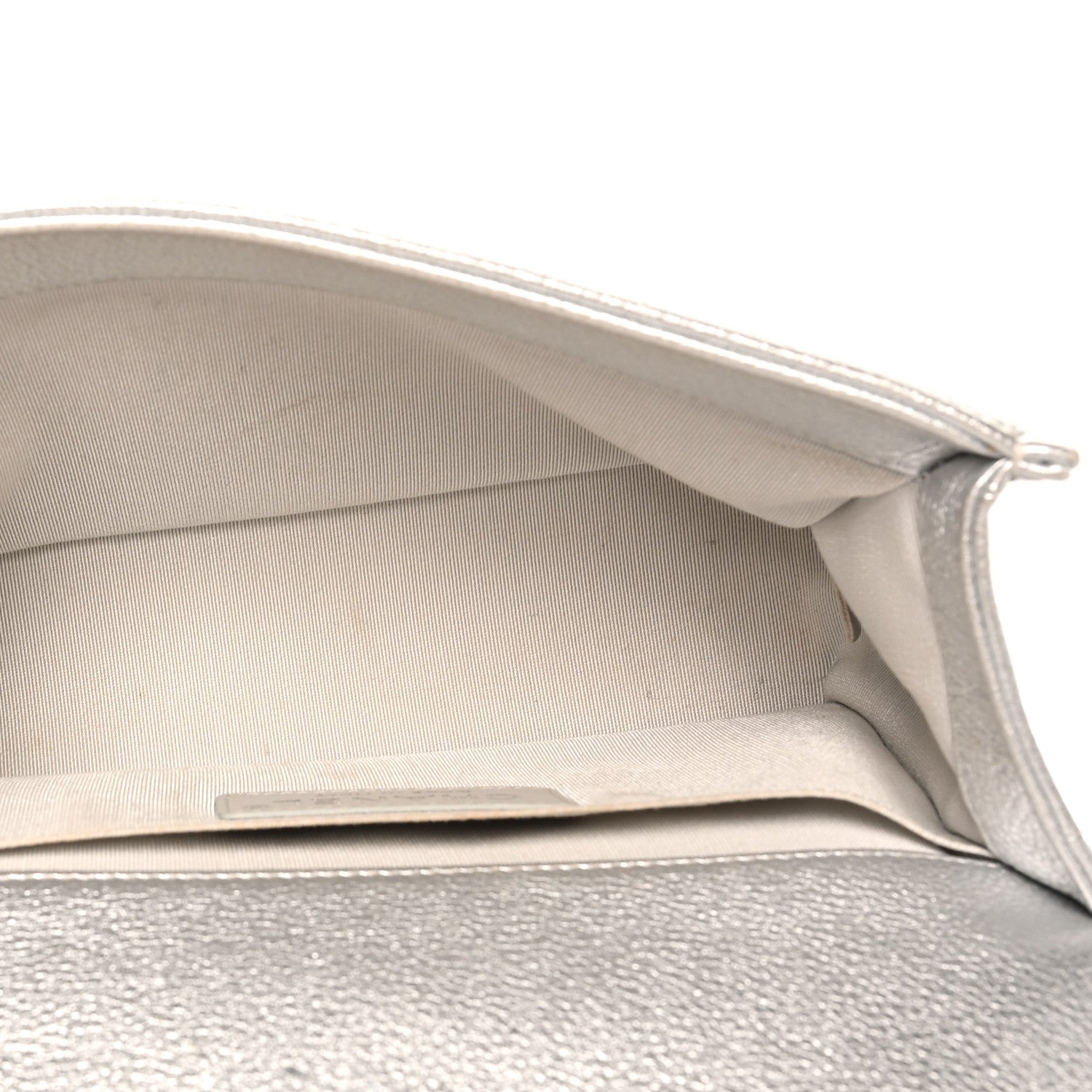 Chanel Metallic Calfskin Camellia Quilted Small Boy Flap Silver 5 of 10