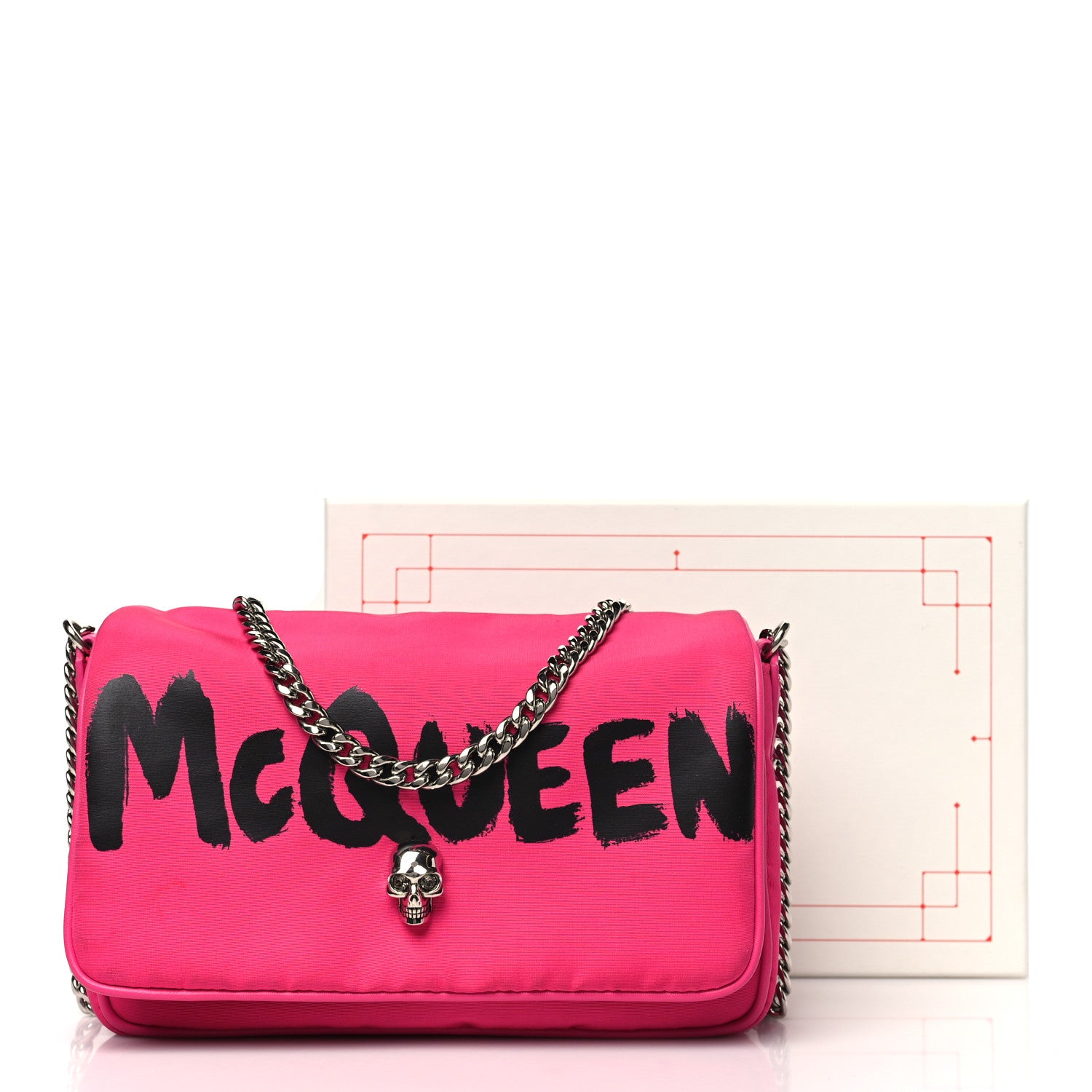 Alexander McQueen Nylon Graffiti Skull Small Crossbody Bag Pink 13 of 13