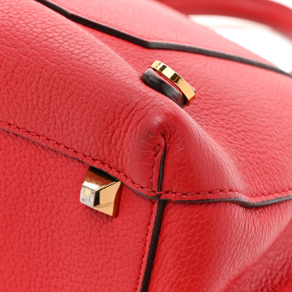MCM Grained Calfskin Large Milla Convertible Backpack Red 16 of 18