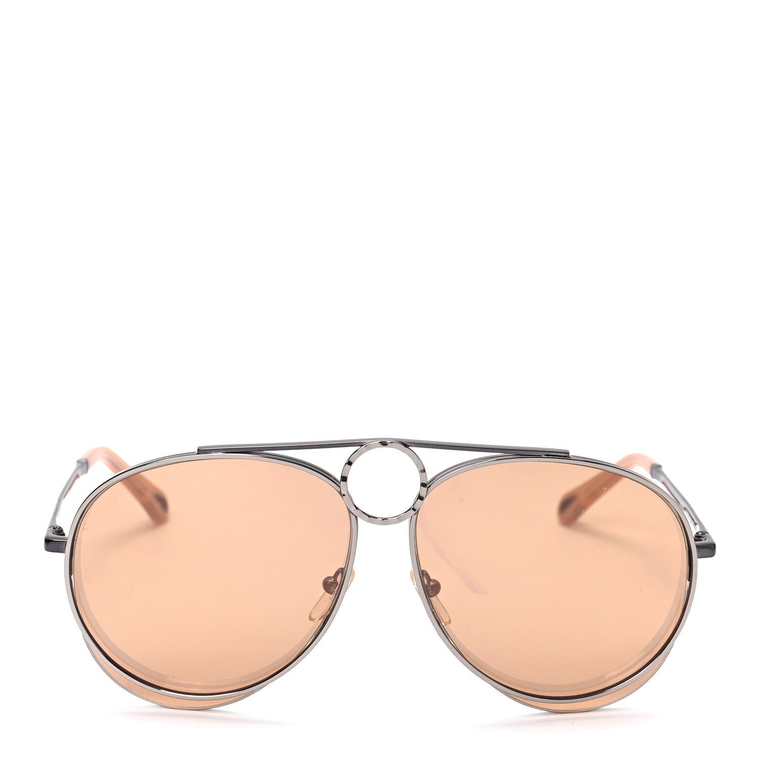Chloe Metal Mirrored Romie Aviator Sunglasses CE144S Silver Copper 2 of 6