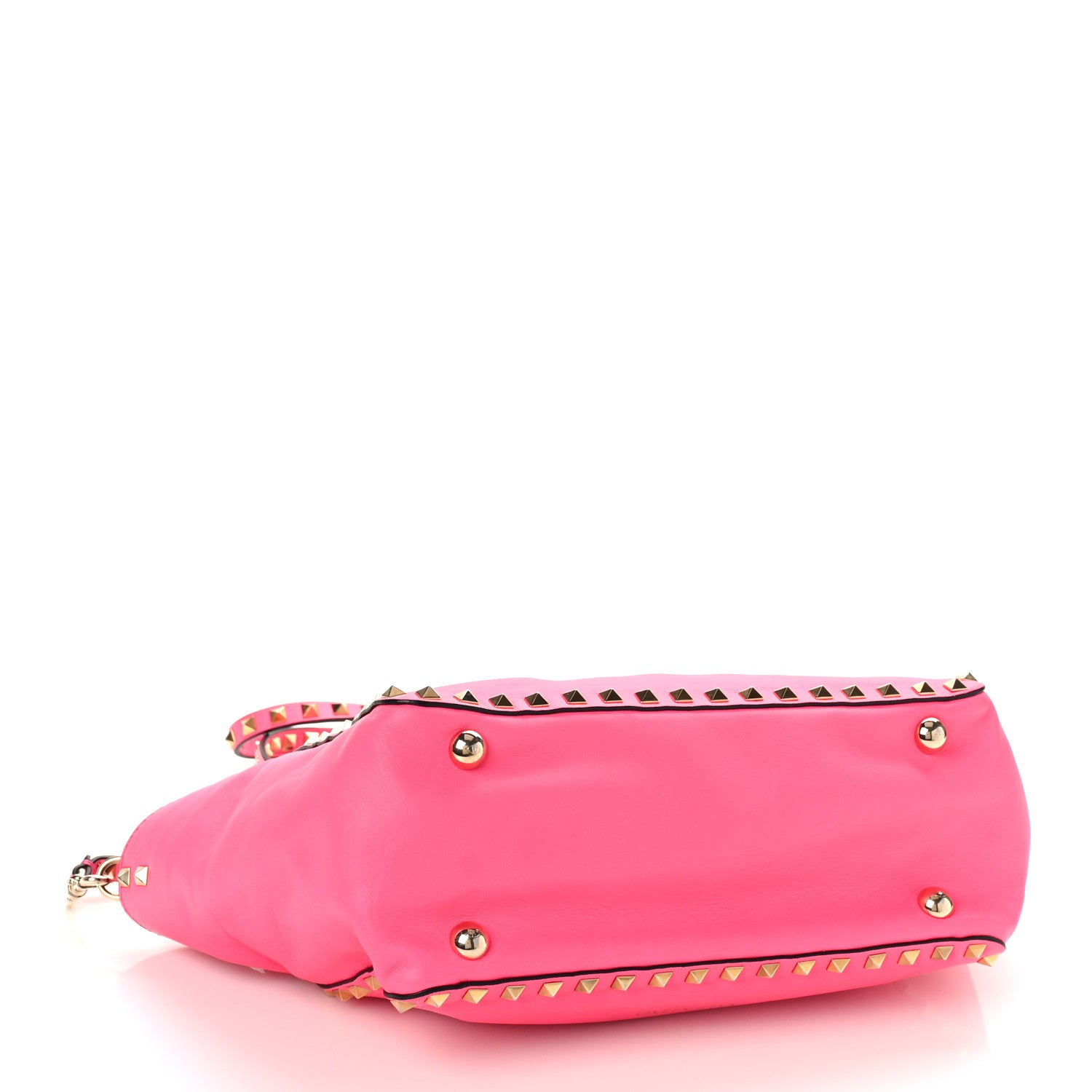 Valentino Garavani Vitello Small Rockstud Tote Fuxia Fluo 4 of 8