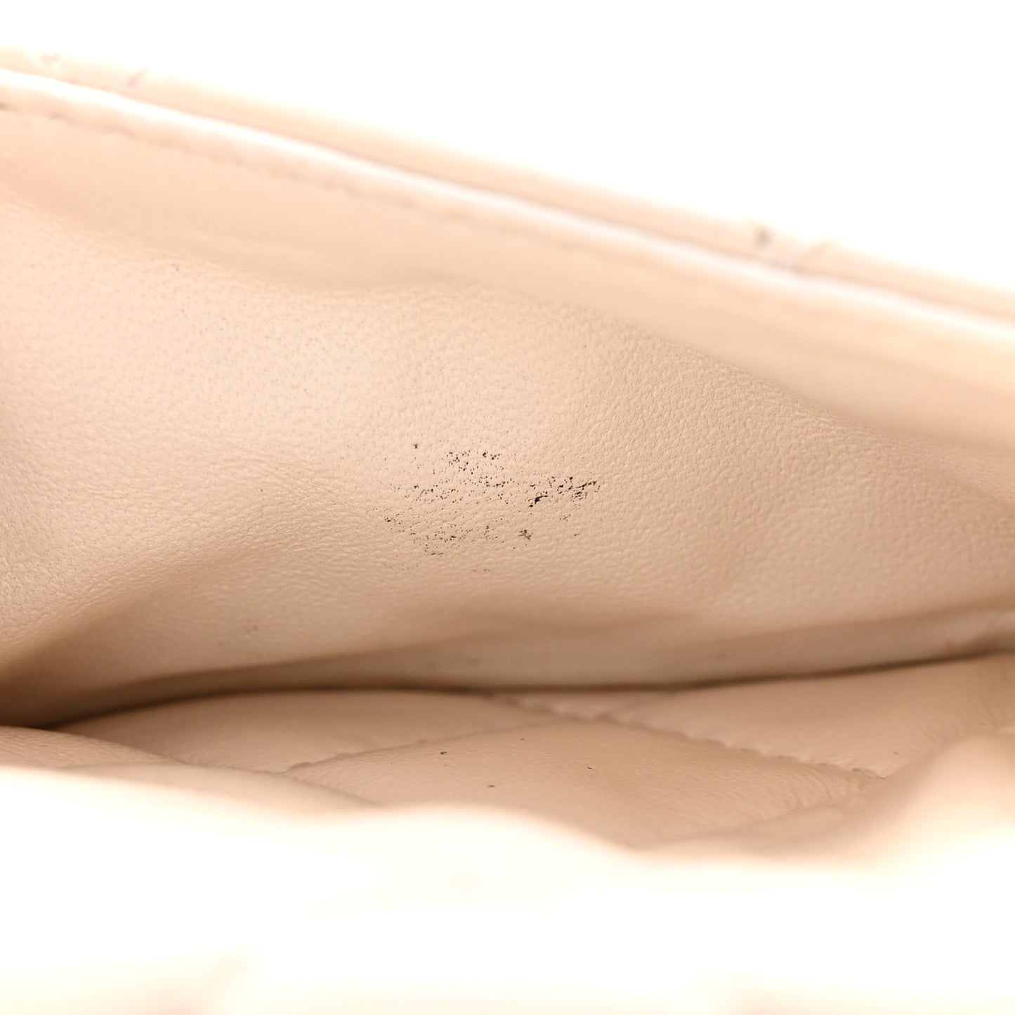 Shiny Lambskin Quilted Golden Links Top Handle Flap White