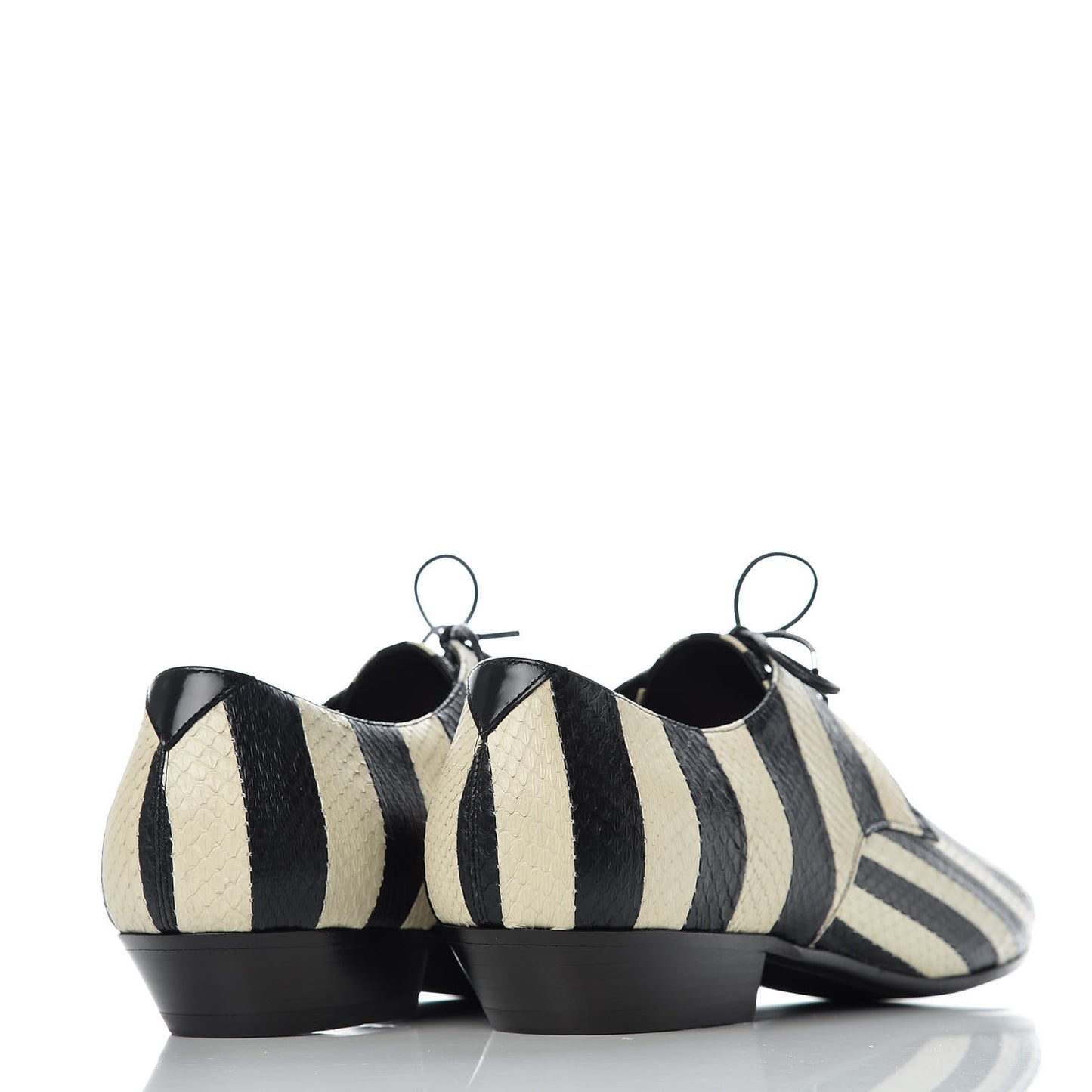 Elaphe Snakeskin Striped Mens Jonas Derbies 43 Black White