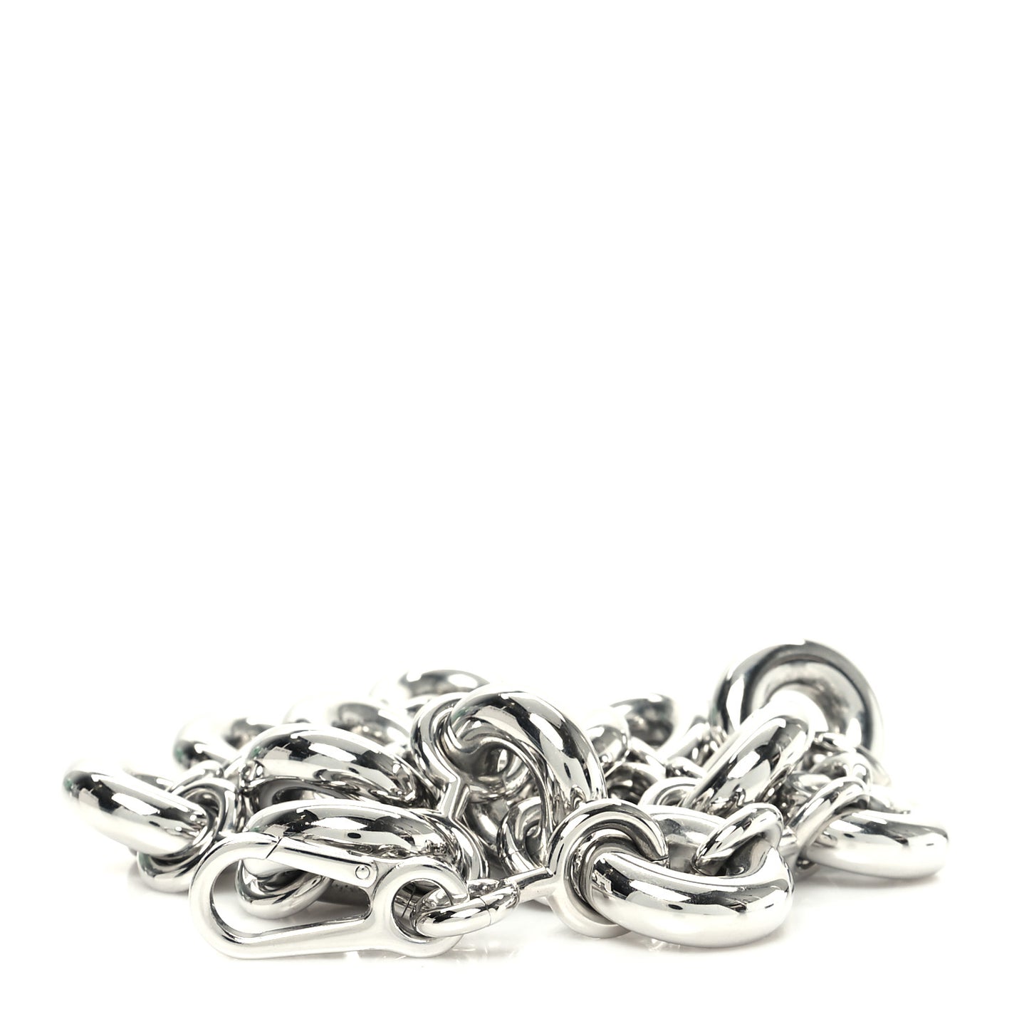 Aluminum Stainless Steel Chunky Donut Chain Shoulder Strap Silver