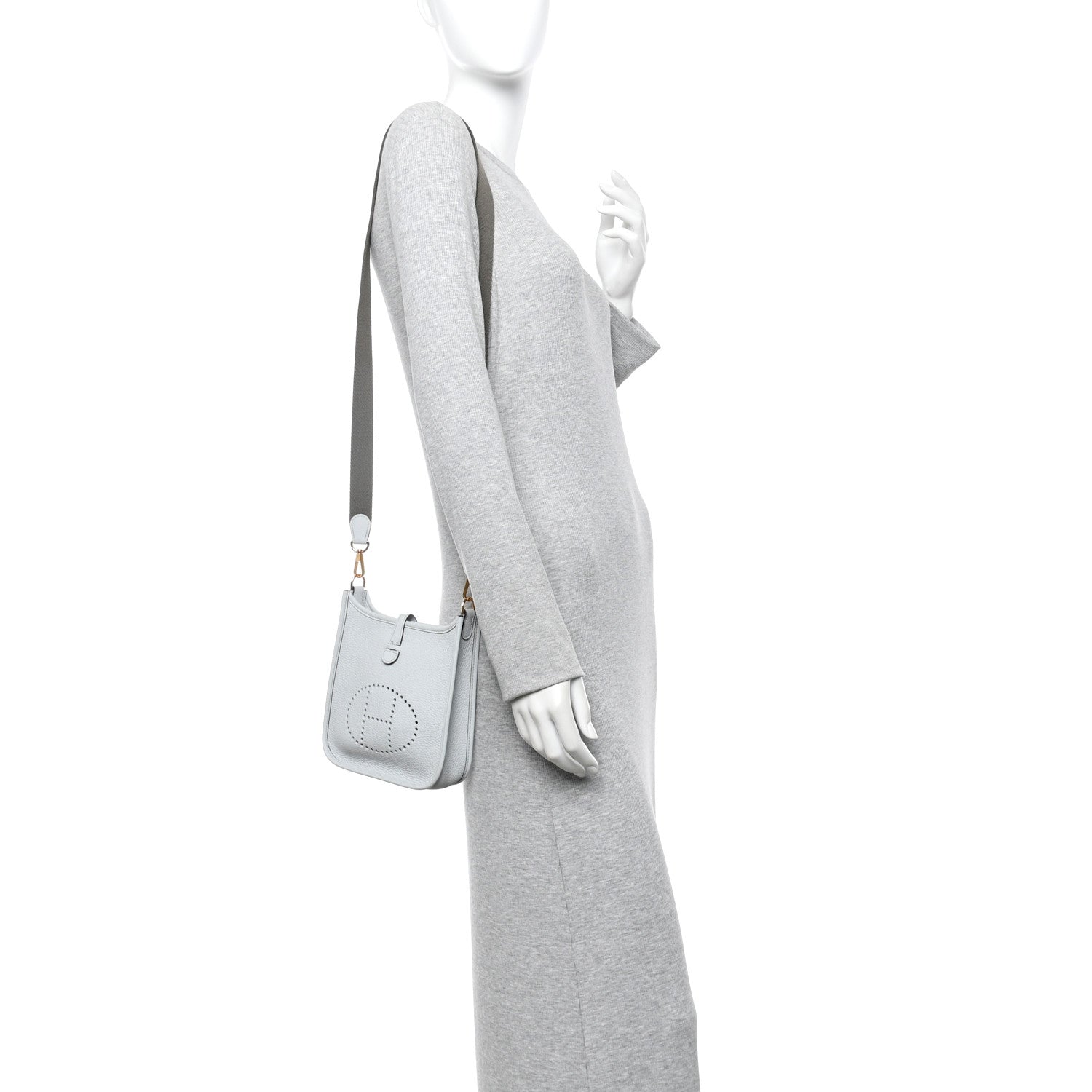 Hermes Taurillon Clemence Amazone Evelyne TPM Gris Perle Etain 2 of 9