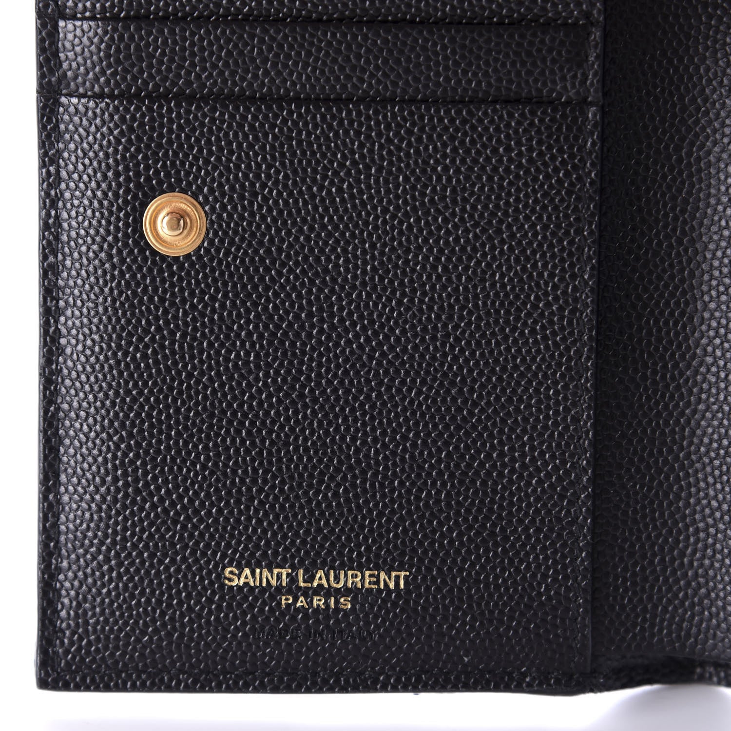 Saint Laurent Grain De Poudre Matelasse Chevron Monogram Zipped Two-Part Wallet Black 8 of 10