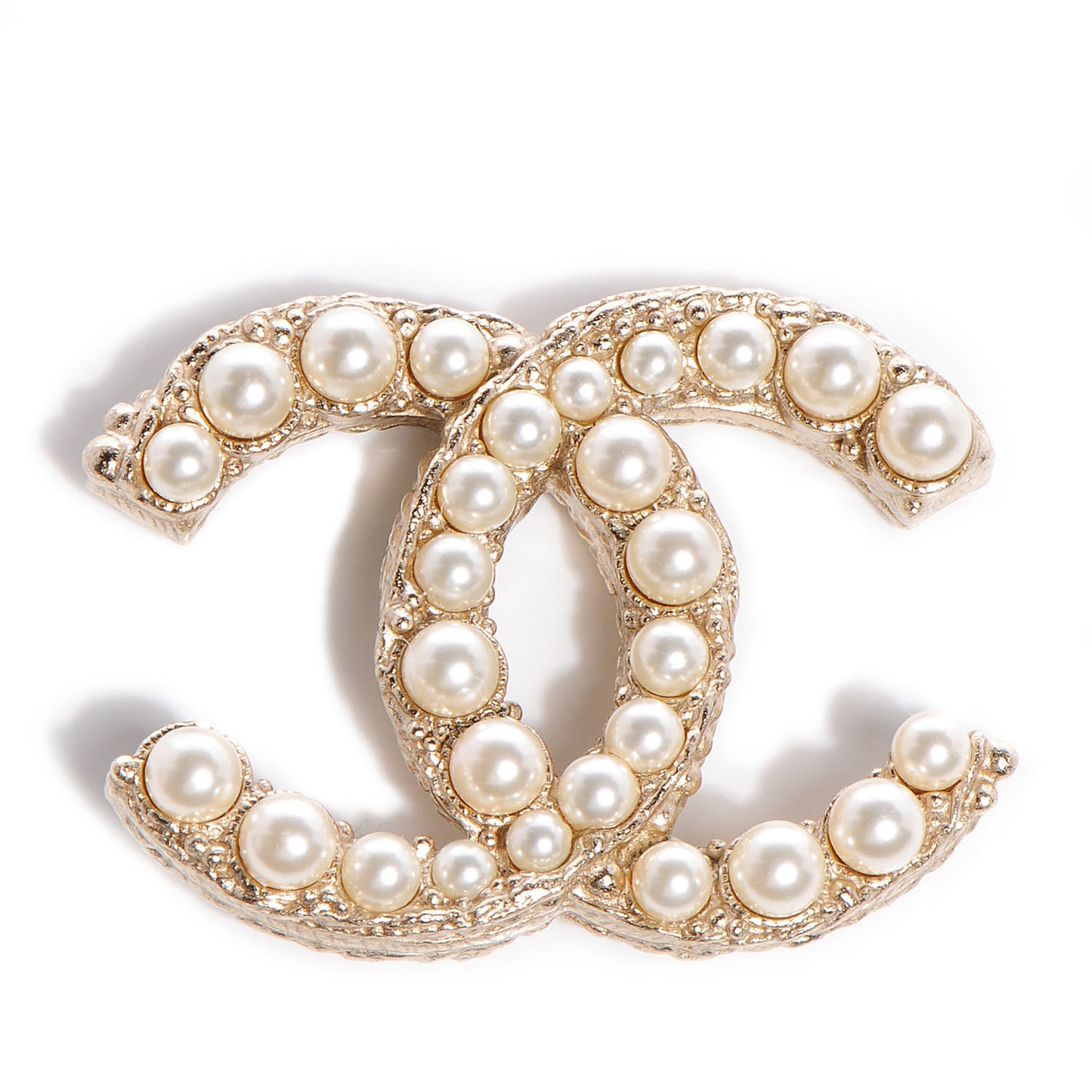 CC Pearl Large Brooch Pin Gold