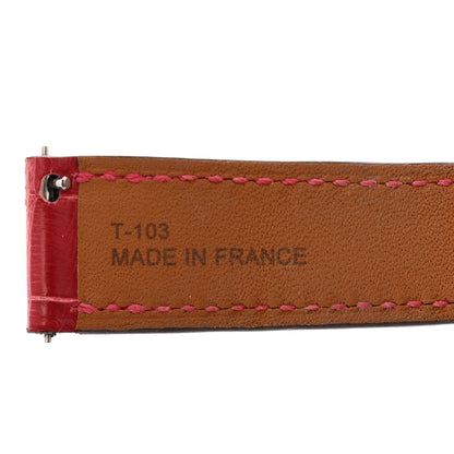 Hermes Alligator Heure H Hour Watch 30mm Strap Framboise 4 of 6