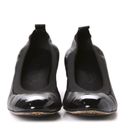 Chanel Lambskin Patent CC Elastic Pumps 36 Black 2 of 11