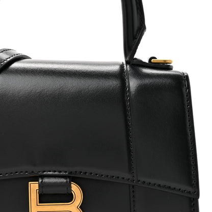 Balenciaga Shiny Box Calfskin Hourglass Top Handle Bag XS Black 8 of 13