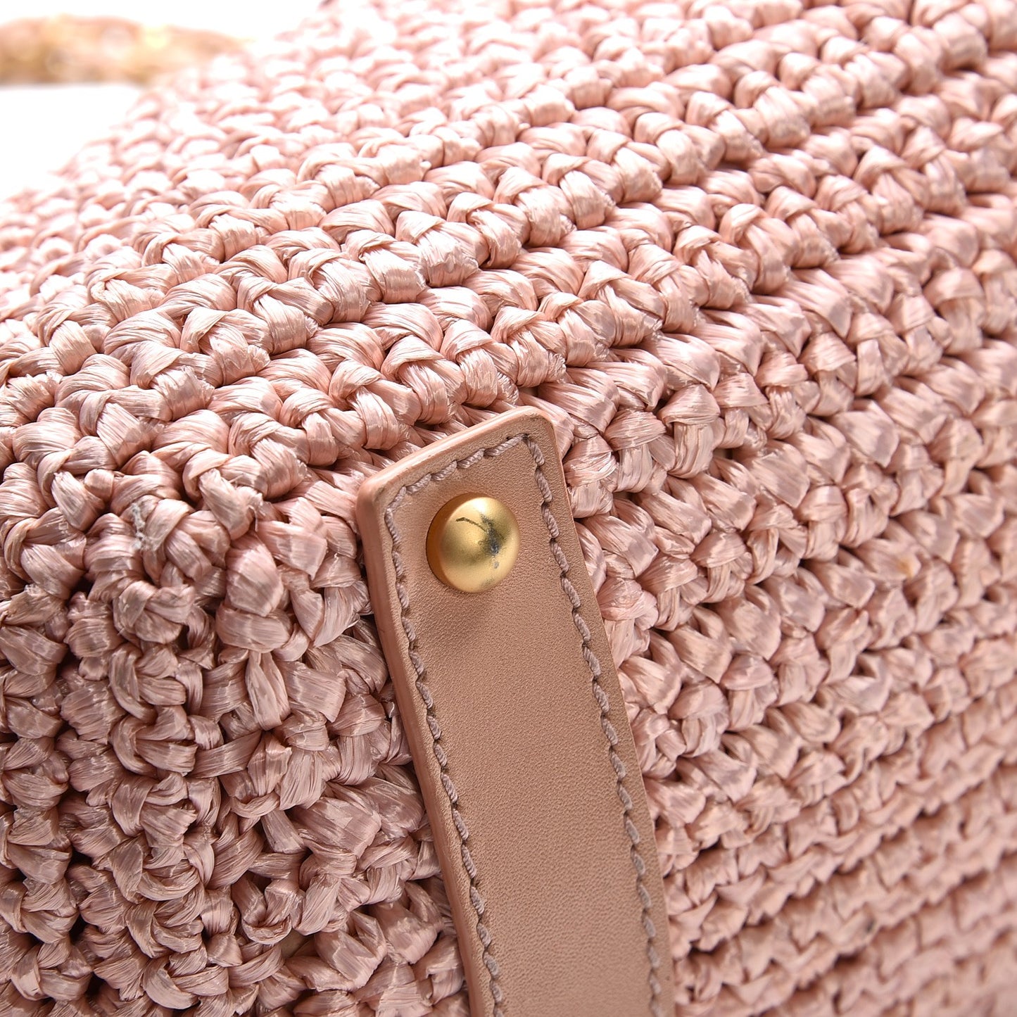 Straw Raffia Tote Pink