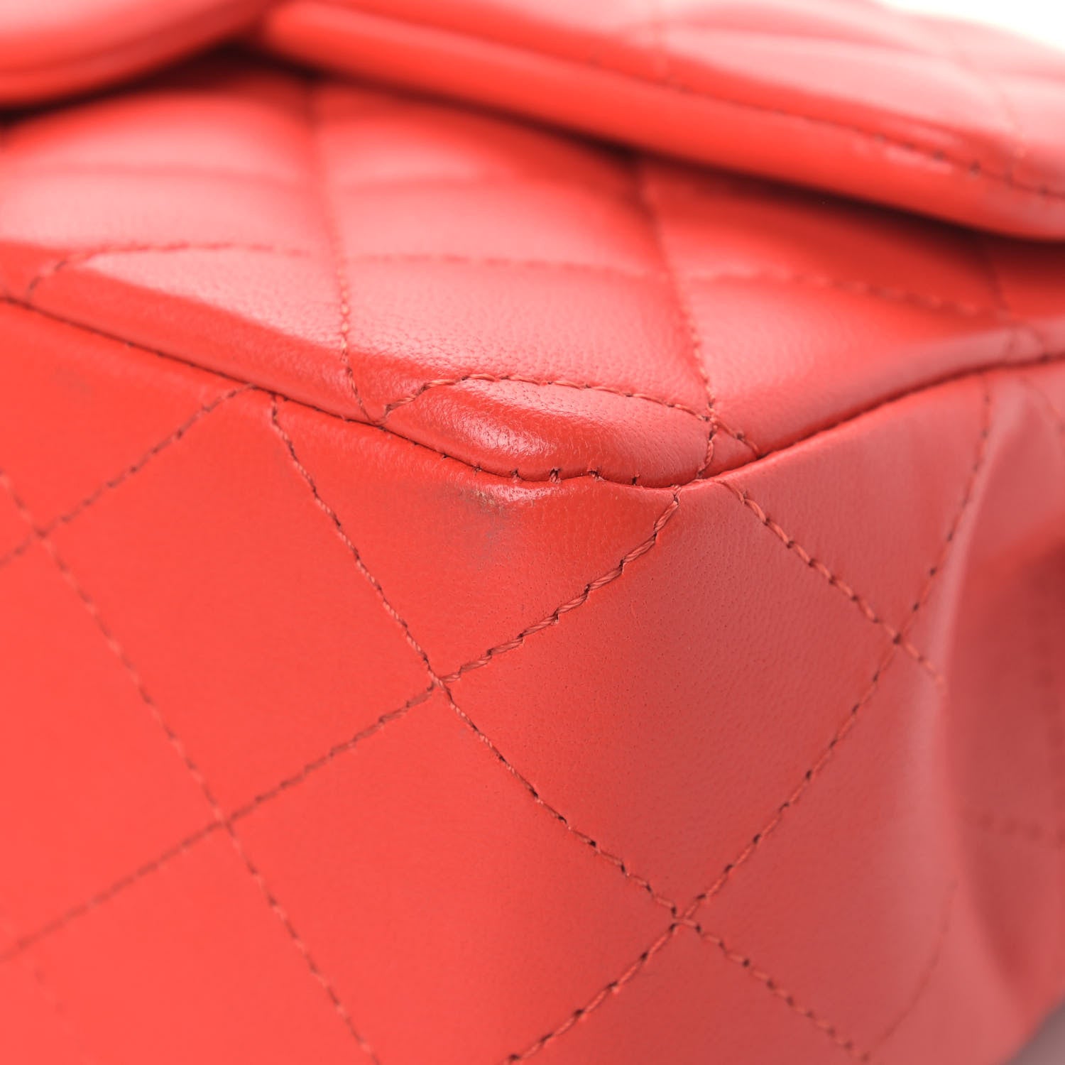 Chanel Lambskin Quilted Mini Rectangular Flap Red 10 of 14