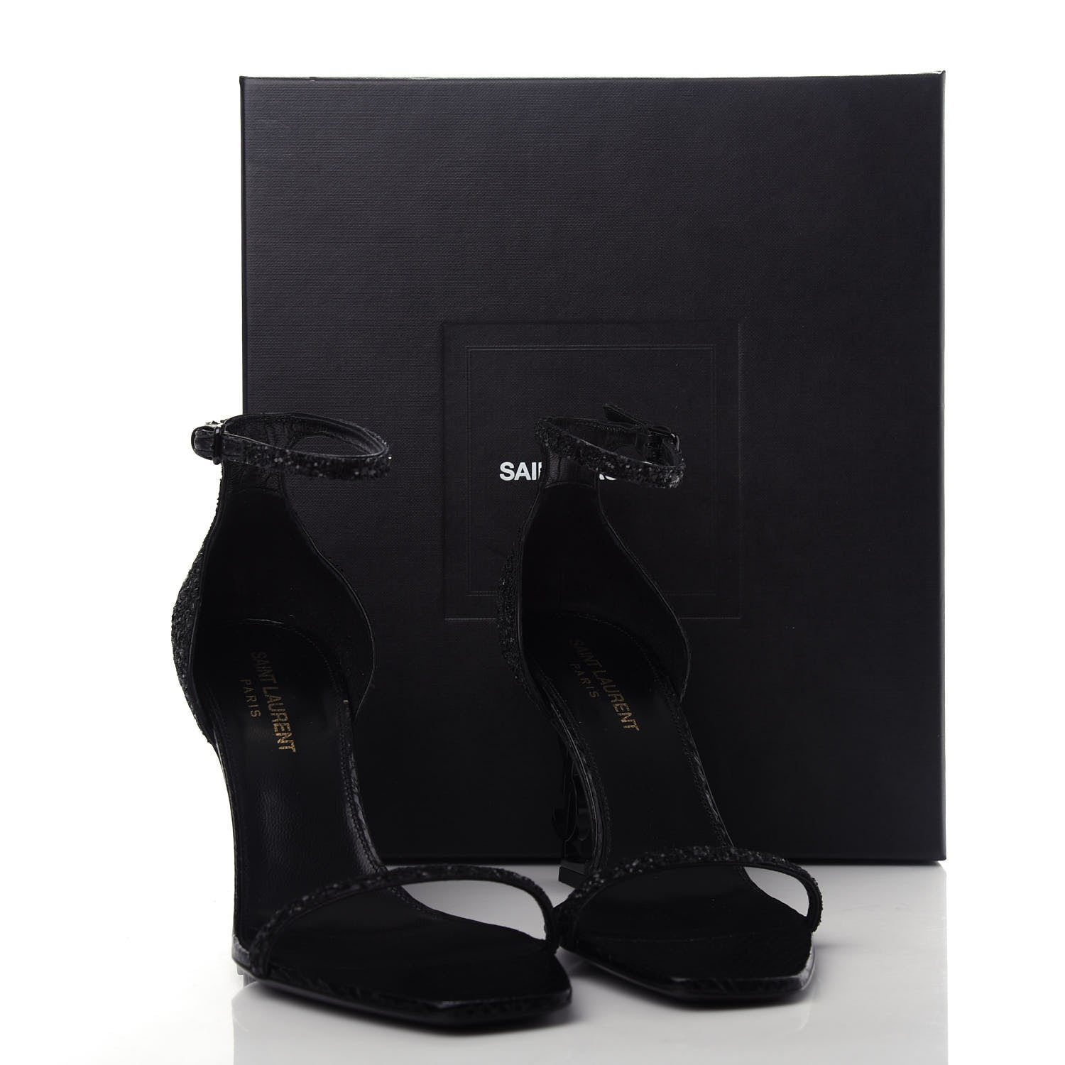 Saint Laurent Glitter Opyum 85 Sandals 37 Black 11 of 11