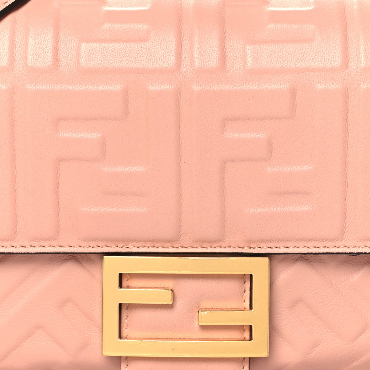 Nappa FF 1974 Embossed Baguette Rosa Bourbon