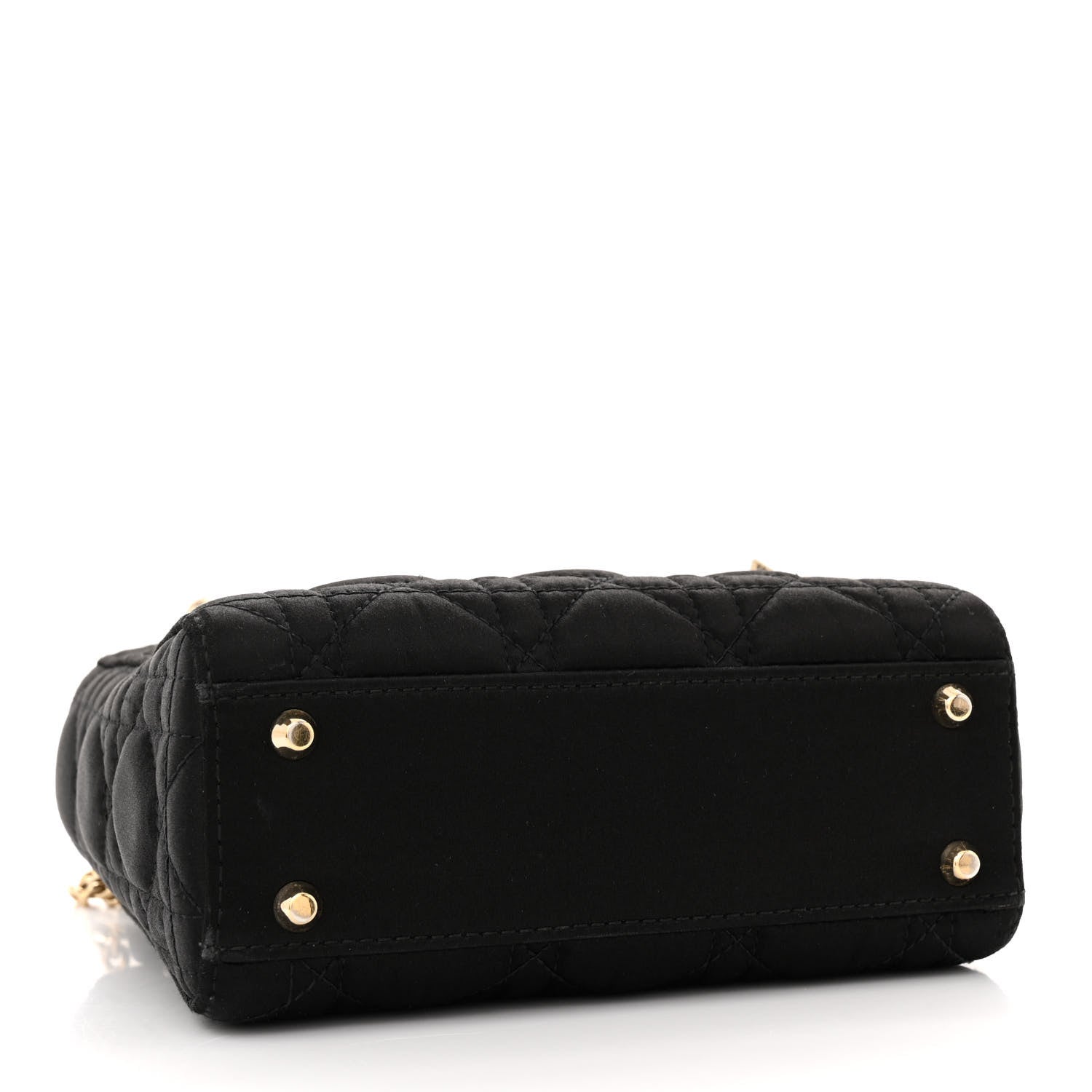 Christian Dior Satin Swarovski Crystal Cannage Mini Lady Dior Black 4 of 12