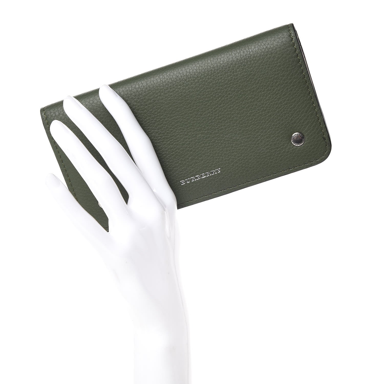 Burberry Calfskin Phone Wallet Sage Green 2 of 9