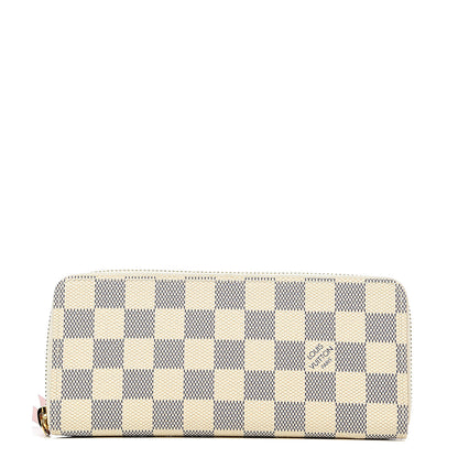 Louis Vuitton Damier Azur Clemence Wallet Rose Ballerine 1 of 5
