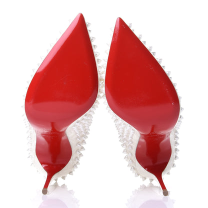 Christian Louboutin Patent Follies Spikes 100 Pumps 39 White 7 of 9