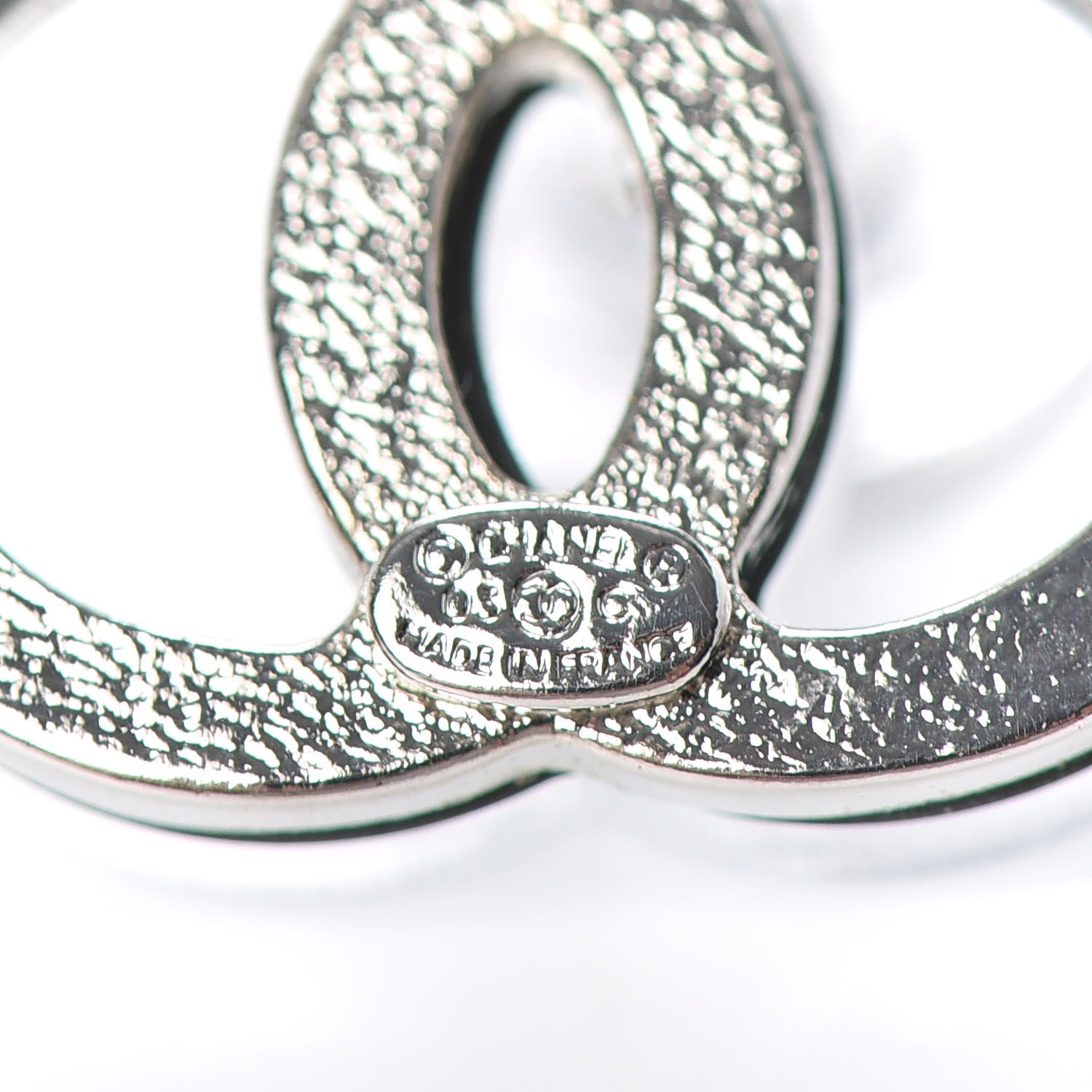 Chanel Resin CC Earrings Silver 4 of 5