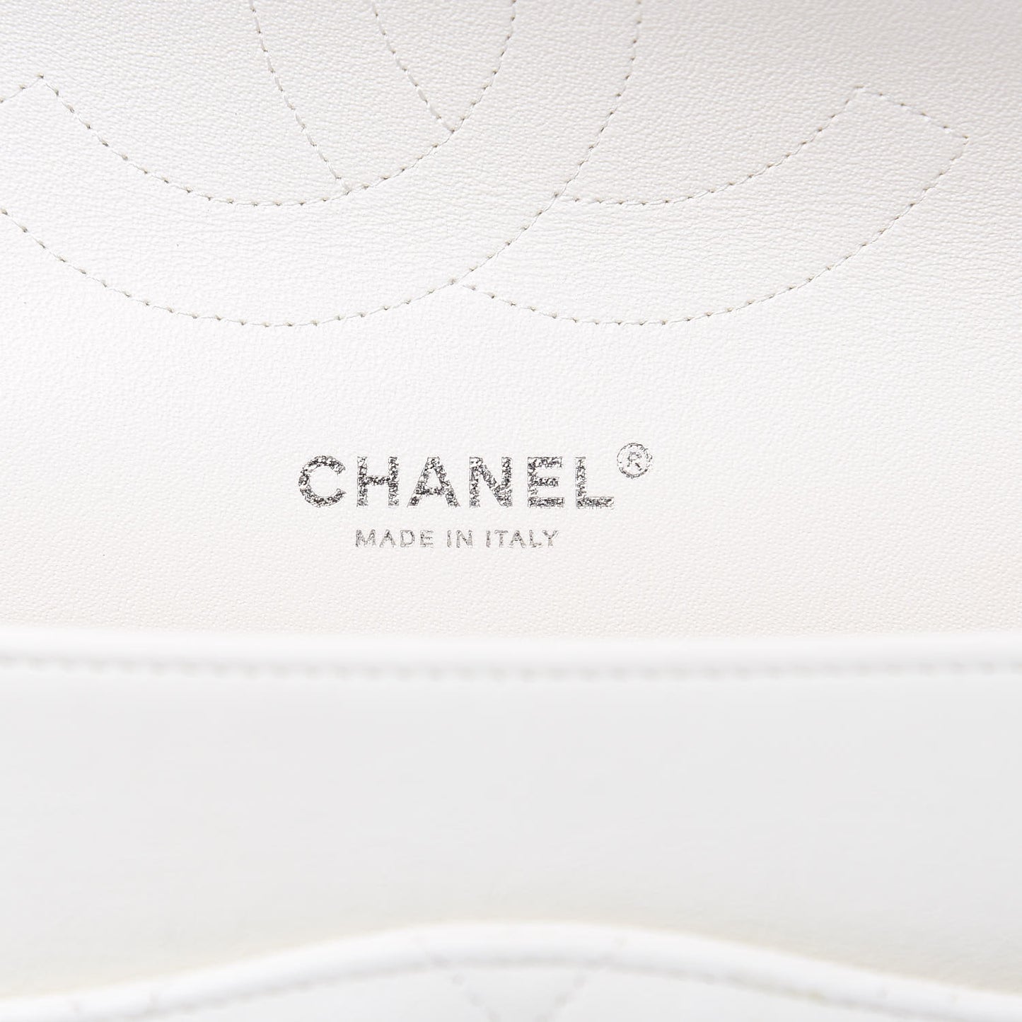 Calfskin Quilted Jumbo Double Flap White