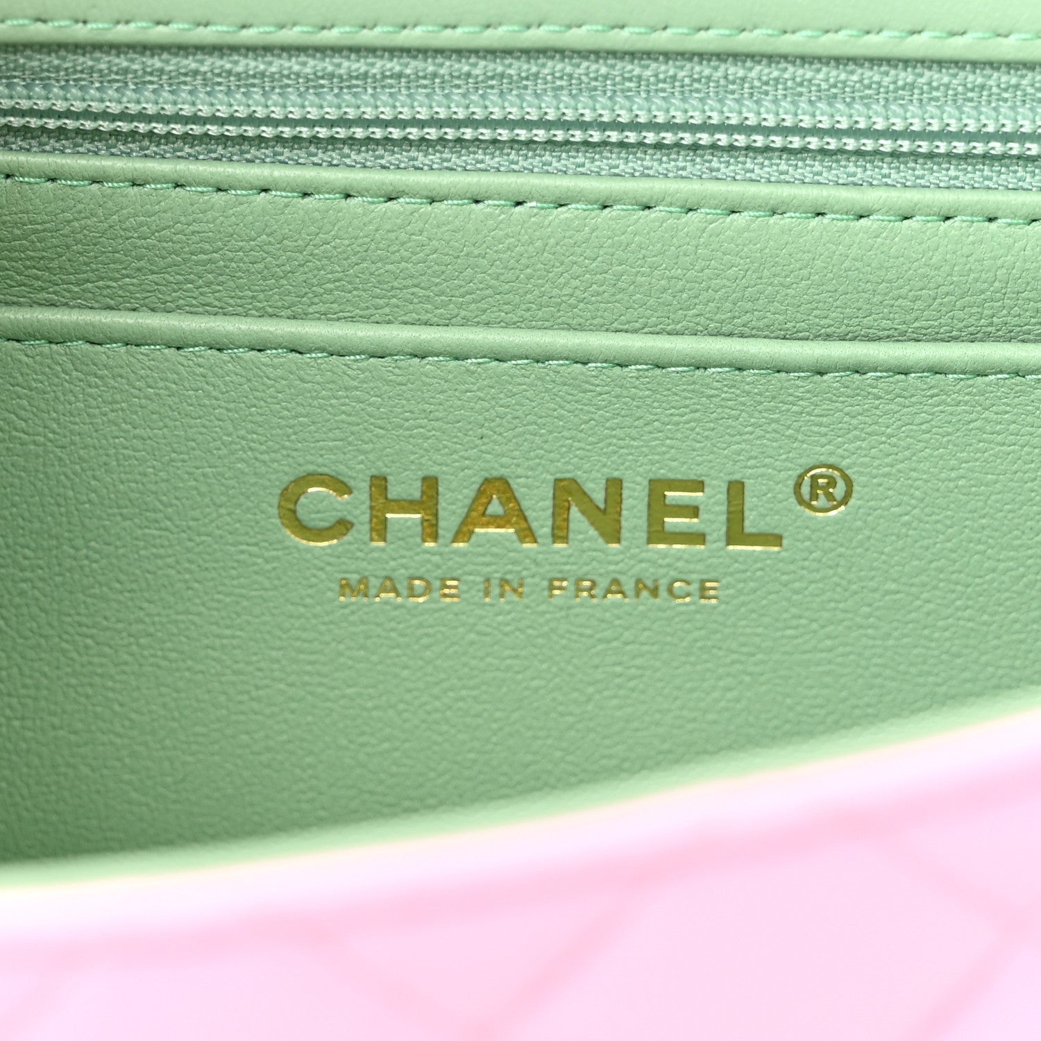 Chanel Lambskin Quilted Mini Top Handle Rectangular Flap Lilac Light Green 6 of 10