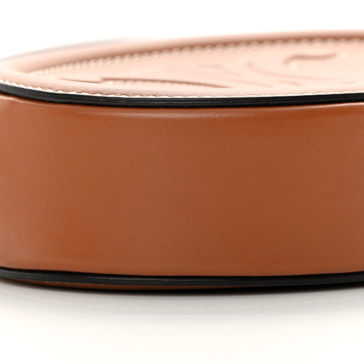 Smooth Calfskin Cuir Small Triomphe Oval Crossbody Purse Tan