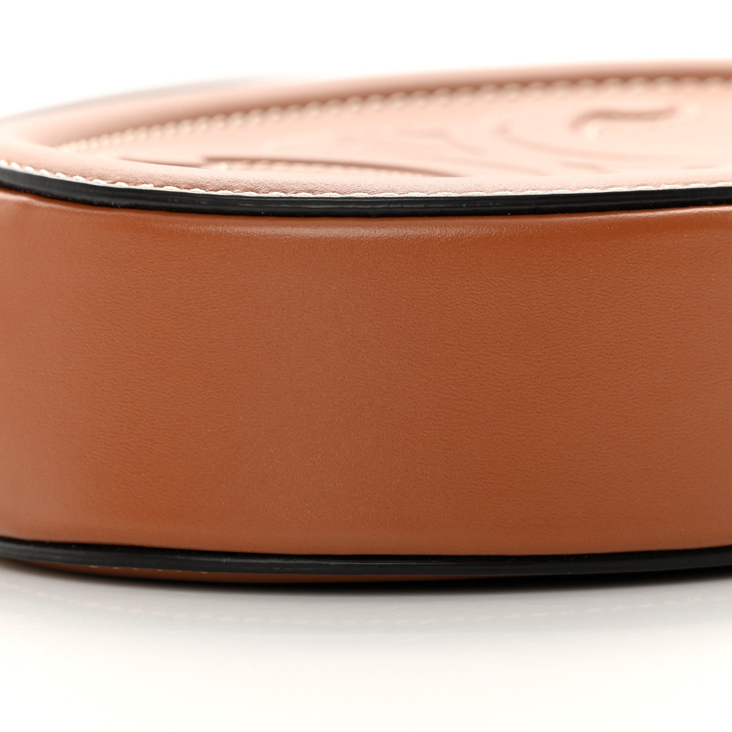 Celine Smooth Calfskin Cuir Small Triomphe Oval Crossbody Purse Tan 9 of 11