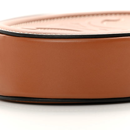 Celine Smooth Calfskin Cuir Small Triomphe Oval Crossbody Purse Tan 9 of 11