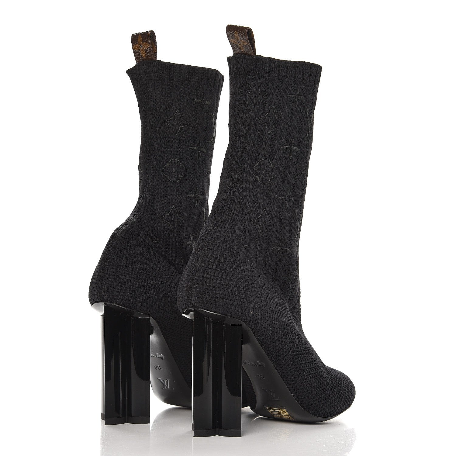 Louis Vuitton Monogram Stretch Fabric Silhouette Ankle Boots 36 Black 4 of 9