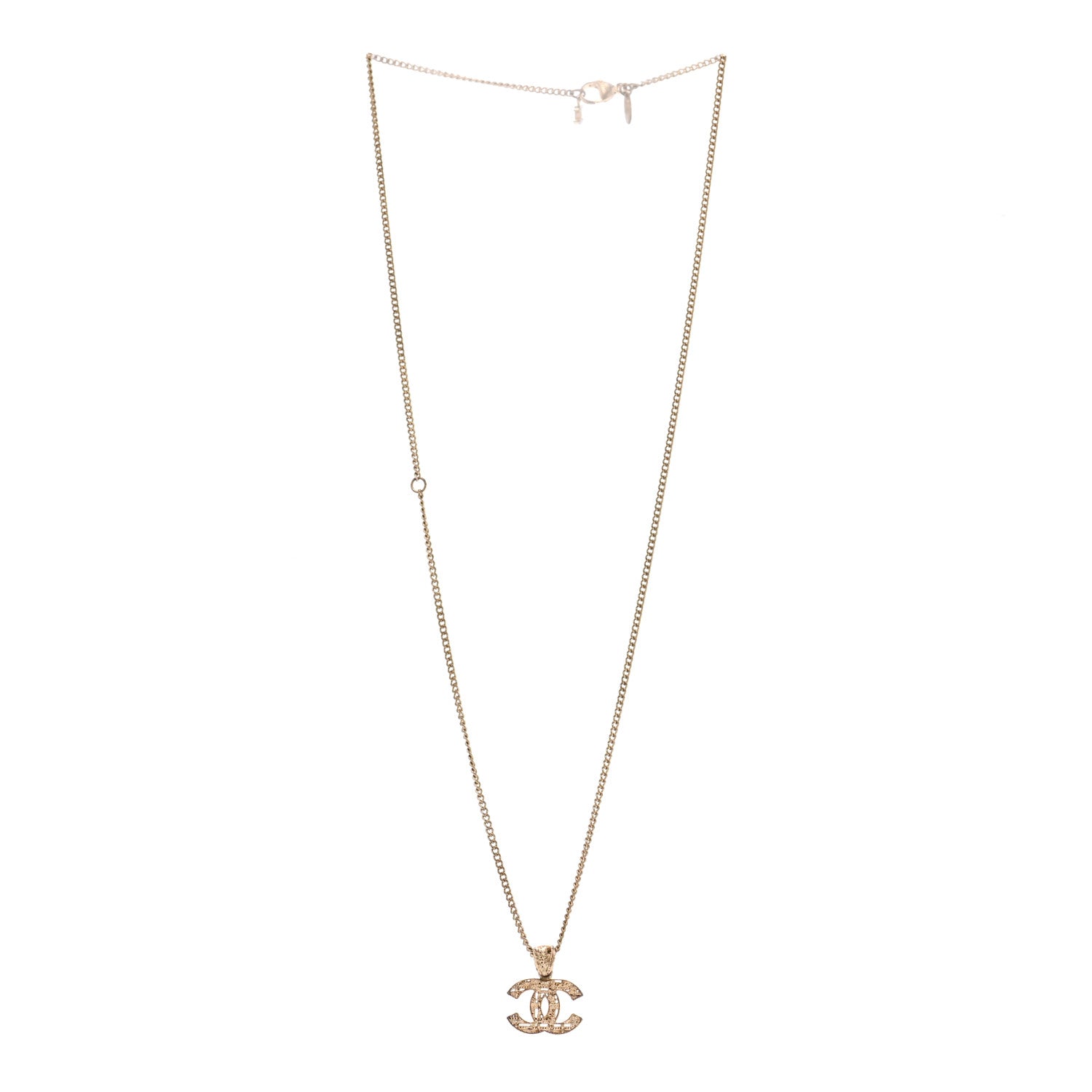 Chanel Tweed Effect CC Necklace Gold 3 of 6