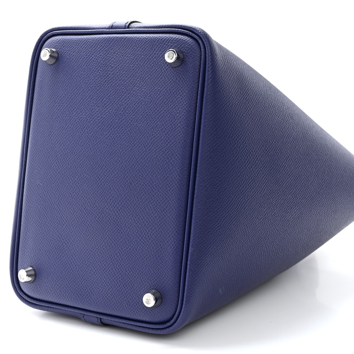 Hermes Epsom Tressage De Cuir Picotin Lock 18 PM Bleu Encre Brique Black 10 of 10