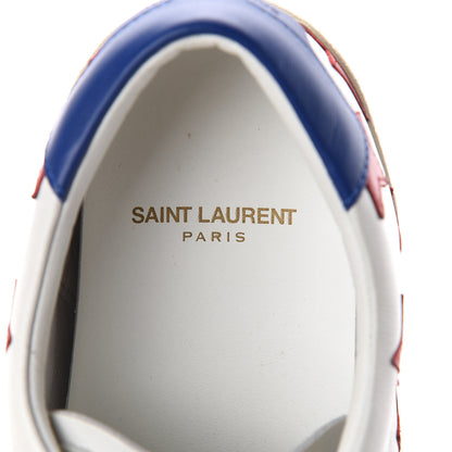 Saint Laurent Calfskin Star Court Sneakers 40 White Red 5 of 7