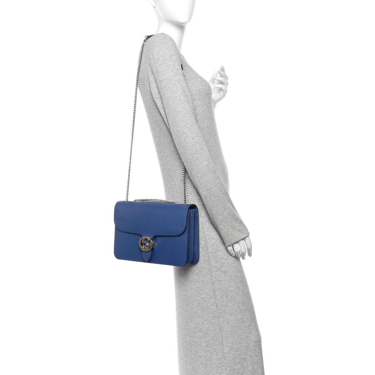 Dollar Calfskin Interlocking G Shoulder Bag Caspian
