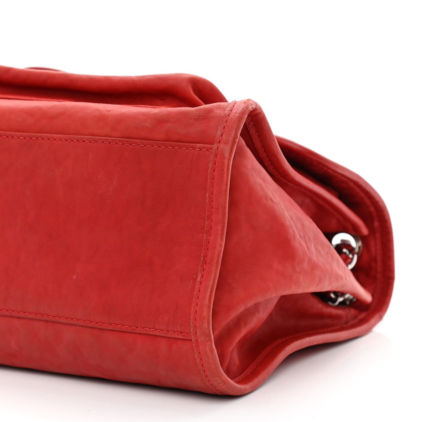 Ultra Soft Suede Calfskin Natural Beauty Flap Bag Red
