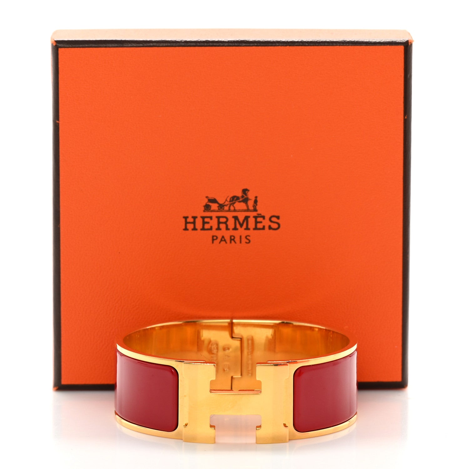 Hermes Enamel Wide Clic Clac H Bracelet PM Rouge Amarante 5 of 5