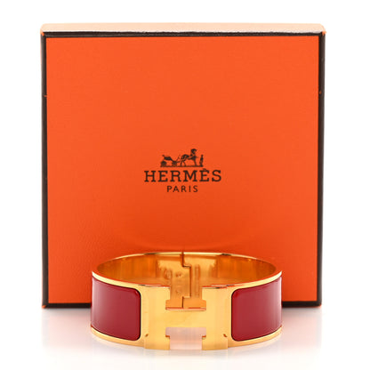 Hermes Enamel Wide Clic Clac H Bracelet PM Rouge Amarante 5 of 5