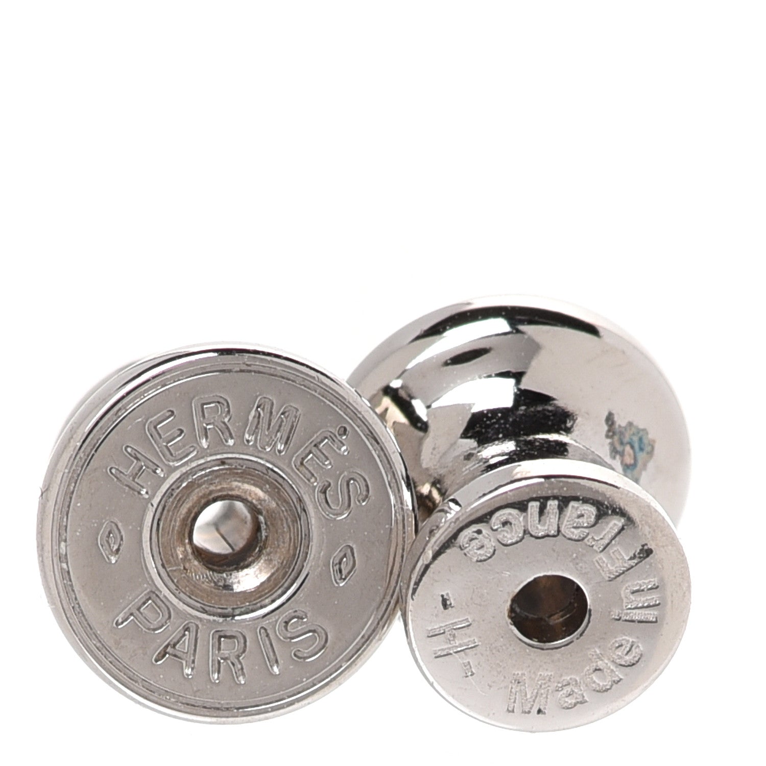 Hermes Palladium Lacquered Pop H Earrings White 5 of 6