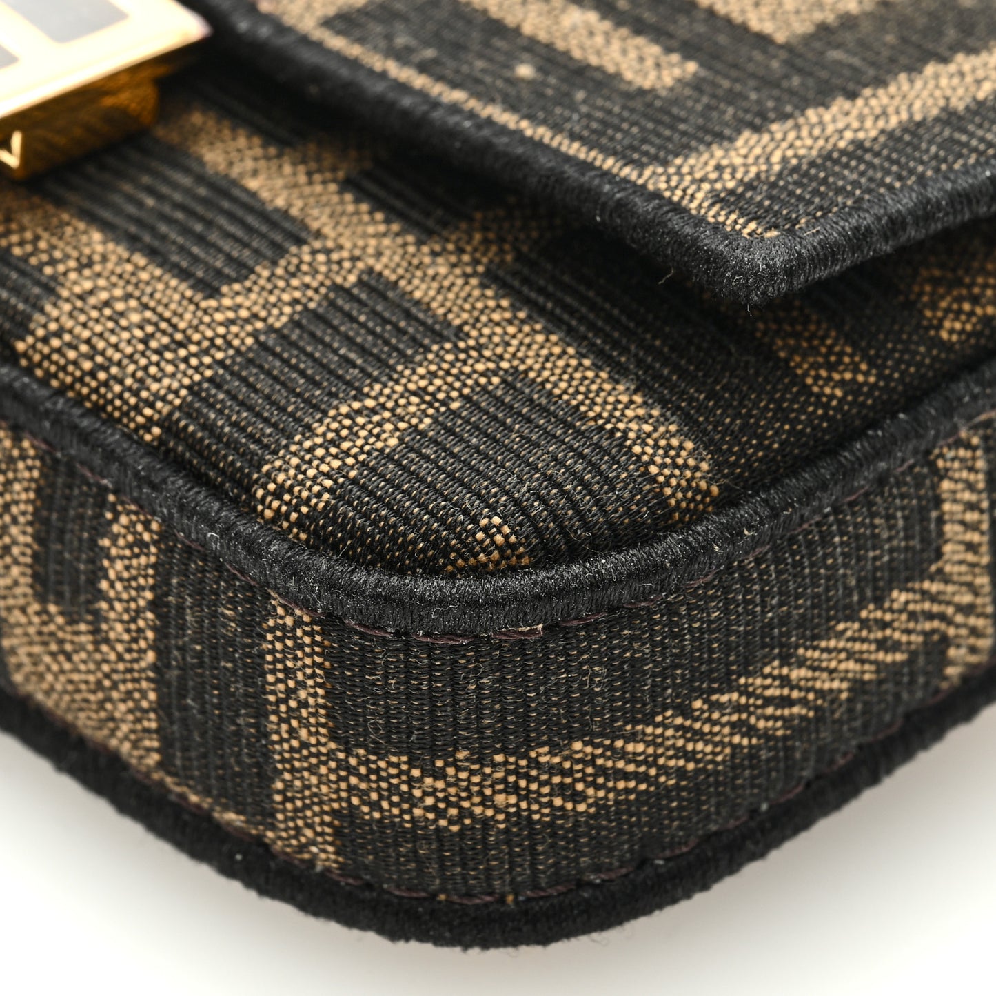Fabric Jacquard FF 1974 Nano Baguette Charm Tobacco Moro Black