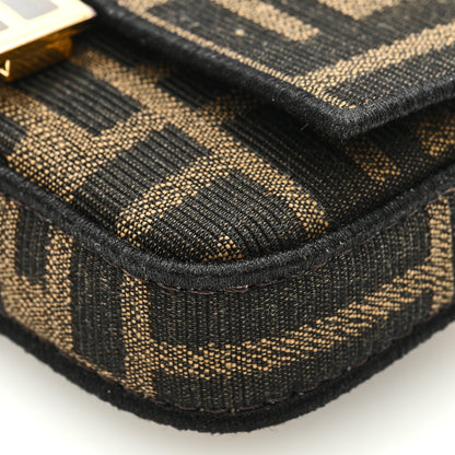 Fendi Fabric Jacquard FF 1974 Nano Baguette Charm Tobacco Moro Black 7 of 7