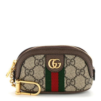Gucci GG Supreme Monogram Web Ophidia Dome Key Pouch Beige New Acero 1 of 10