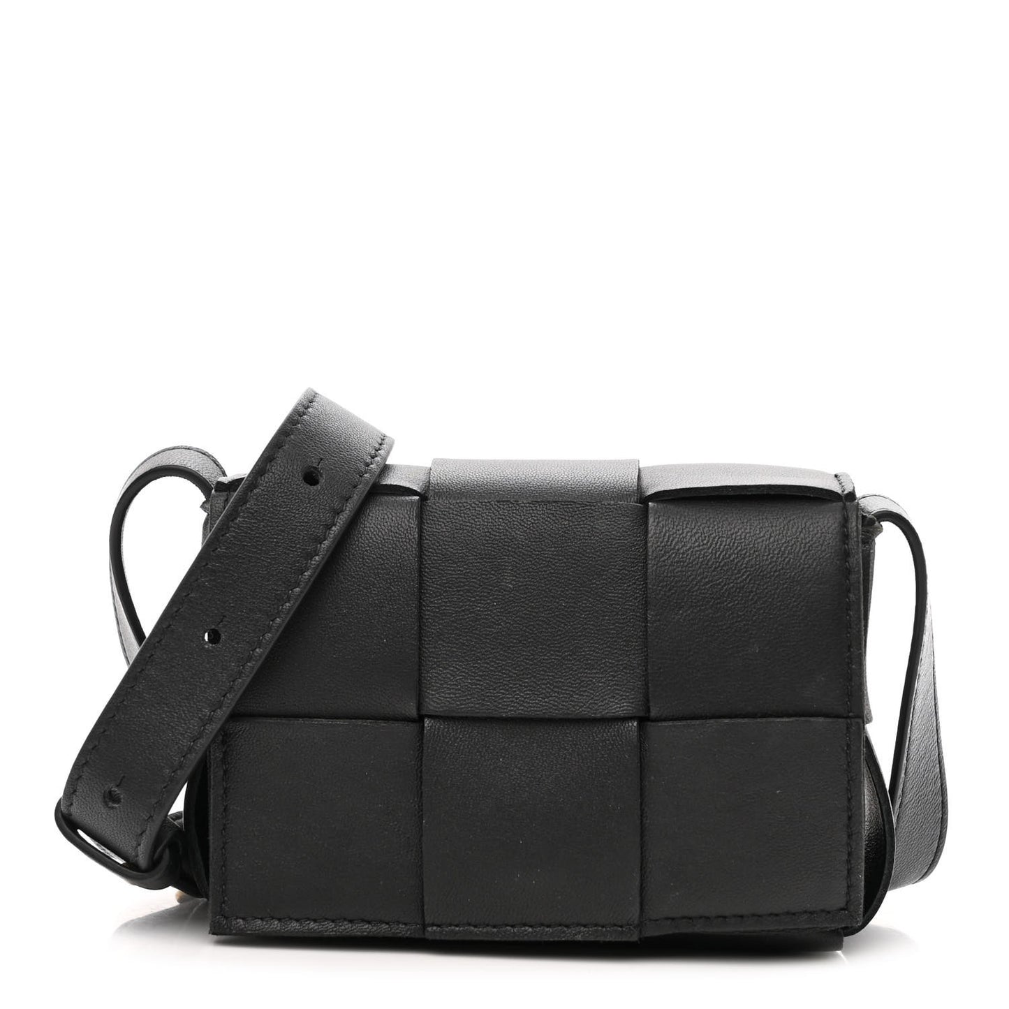 Lambskin Maxi Intreccio Candy Cassette Crossbody Bag Black