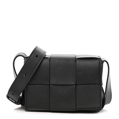 Bottega Veneta Lambskin Maxi Intreccio Candy Cassette Crossbody Bag Black 1 of 10