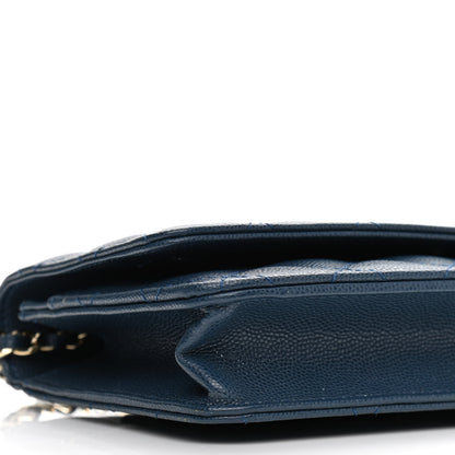 Chanel Caviar Quilted Wallet On Chain WOC Blue 9 of 11