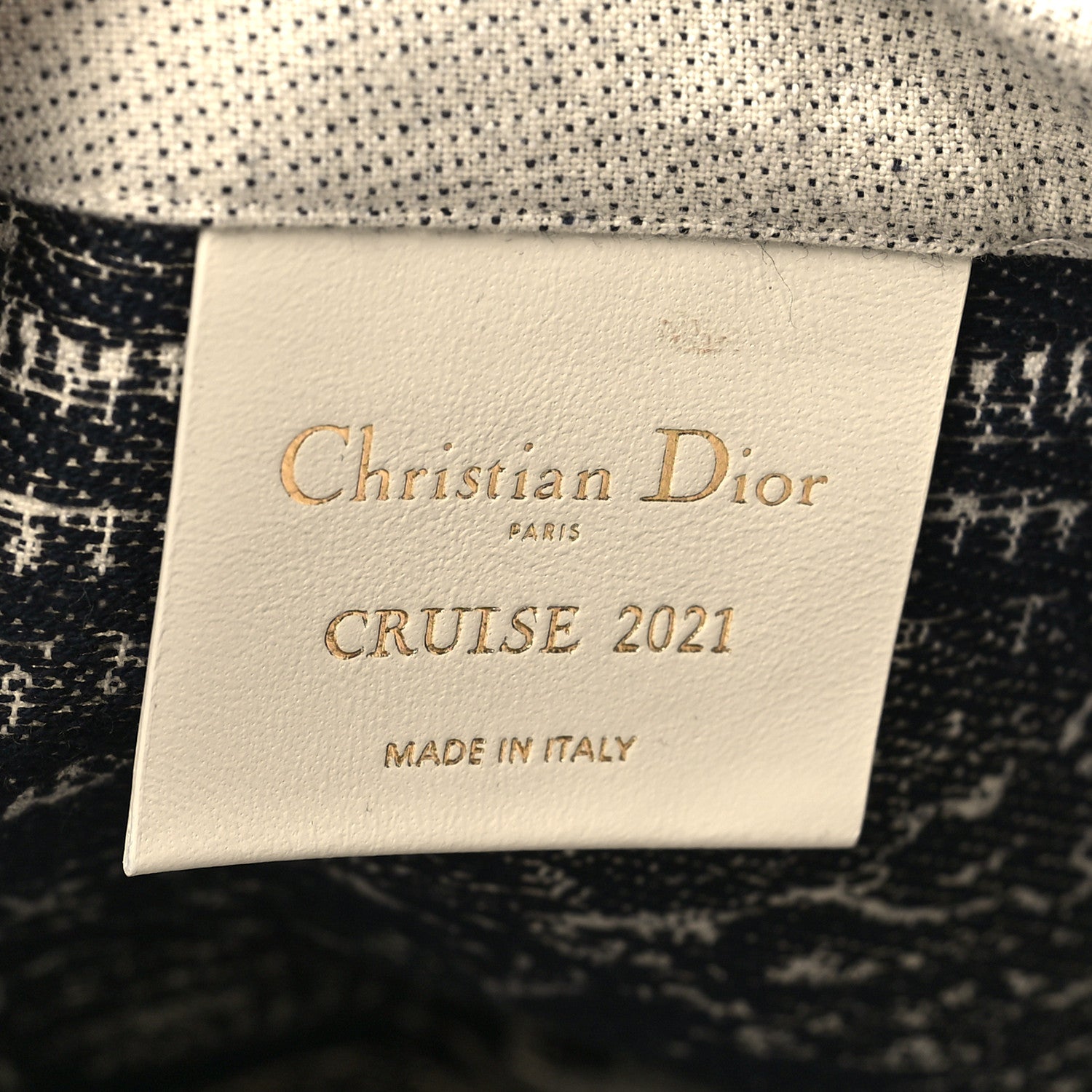 Christian Dior Canvas Print Cruise Tote Ivory Black 6 of 8