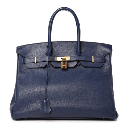 Hermes Taurillon Clemence Birkin 35 Bleu Saphir 1 of 9