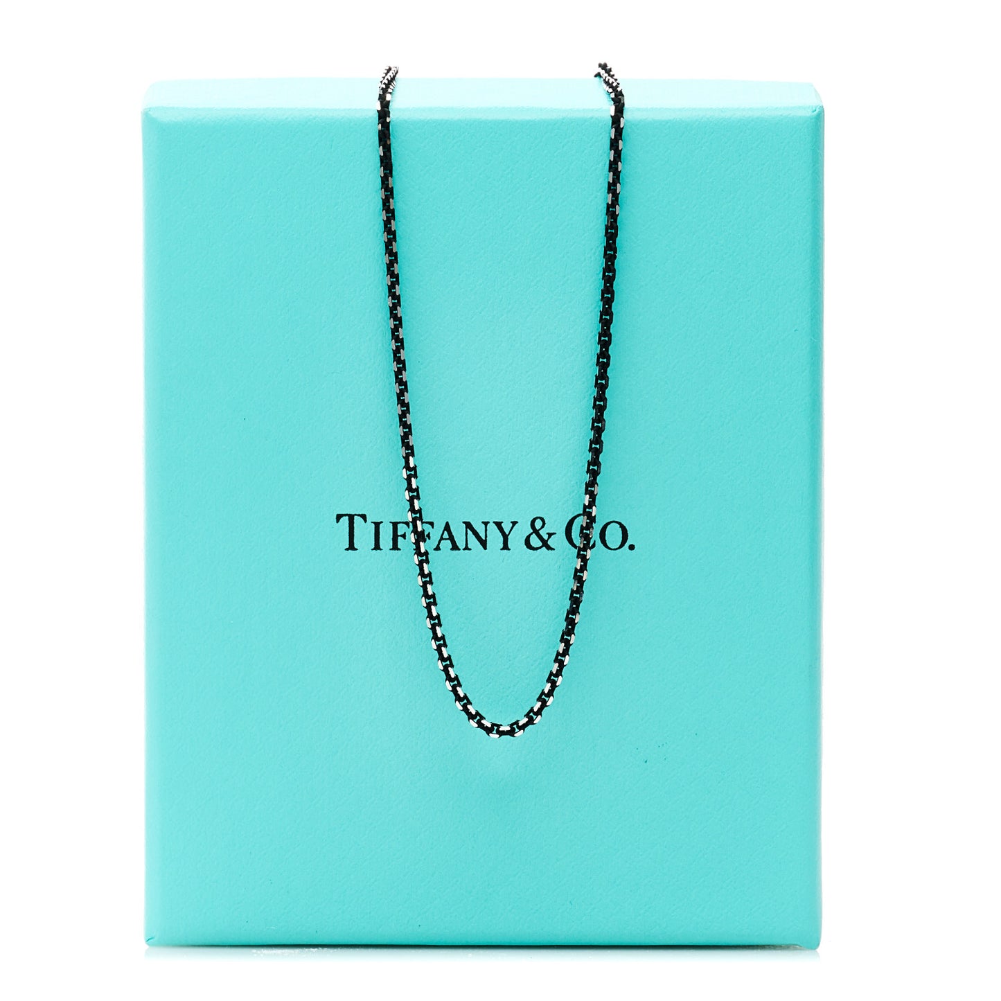 Sterling Silver Enamel 1.75mm Chain Necklace Black 18"