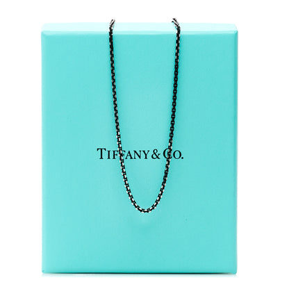 Tiffany Sterling Silver Enamel 1.75mm Chain Necklace Black 18" 5 of 5