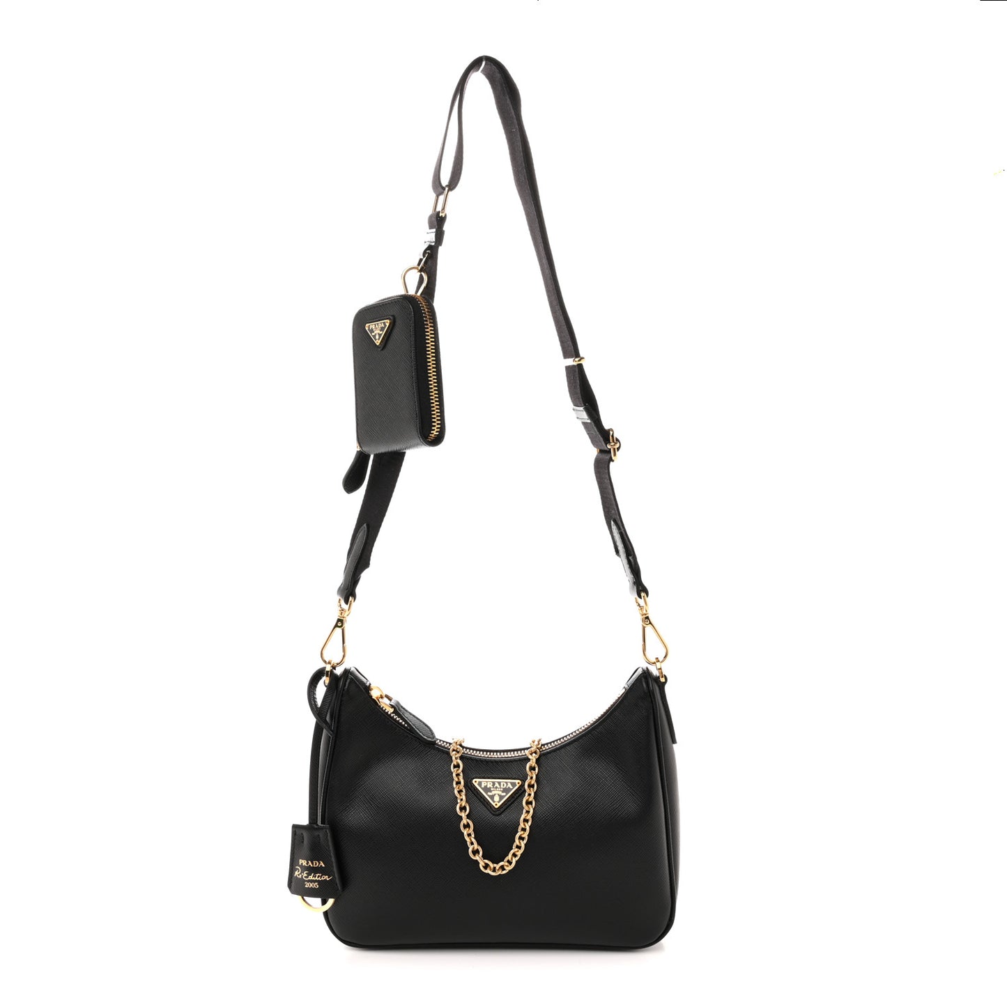 Saffiano Lux Re-Edition 2005 Shoulder Bag Black